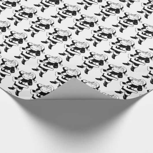 Schwarz-Weiß Weihnachts-Wrapping Paper Geschenkpapier (Ecke)