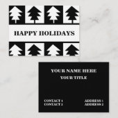 Schwarz-Weiß-Weihnachtsbaum Beruflich Visitenkarte (Vorne/Hinten)