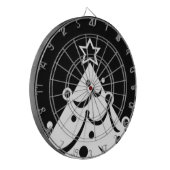 Schwarz-Weiß-Weihnachtsbaum Dartscheibe (Vorderseite Links)