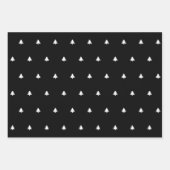 Schwarz/Weiß Weihnachtsbaum Einfaches Symbol Muste Geschenkpapier Set (Vorderseite 3)
