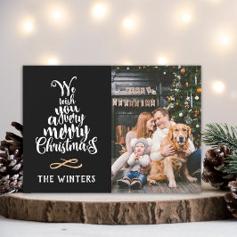 Schwarz-Weiß-Weihnachtsbaum Foto Feiertagskarte