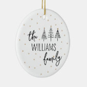 Schwarz-Weiß-Weihnachtsbaum-Foto Keramik Ornament (Rechts)