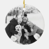 Schwarz-Weiß-Weihnachtsbaum-Foto Keramik Ornament (Hinten)