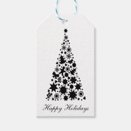 Schwarz-Weiß-Weihnachtsbaum Geschenkanhänger