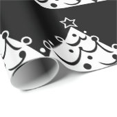 Schwarz-Weiß-Weihnachtsbaum Geschenkpapier (Rolleneckpunkt)