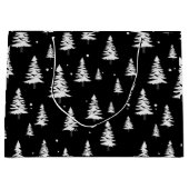 Schwarz-Weiß-Weihnachtsbaum Große Geschenktüte (Vorderseite)