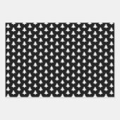 Schwarz/Weiß-Weihnachtsbaum Ikonisches Muster Geschenkpapier Set (Vorderseite 3)