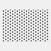 Schwarz/Weiß-Weihnachtsbaum Ikonisches Muster Geschenkpapier Set (Vorderseite)