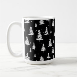 Schwarz-Weiß-Weihnachtsbaum Kaffeetasse