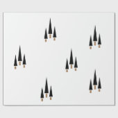 Schwarz-Weiß-Weihnachtsbaum Minimalistisch Geschenkpapier (Flach)