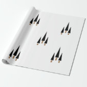 Schwarz-Weiß-Weihnachtsbaum Minimalistisch Geschenkpapier (Ungerollt)