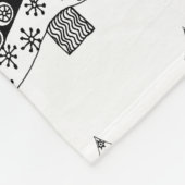 Schwarz-Weiß-Weihnachtsbaum-Muster Fleecedecke (Ecke)