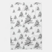 Schwarz-Weiß-Weihnachtsbaum-Muster Geschirrtuch (Vertikal)