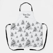Schwarz-Weiß-Weihnachtsbaum-Muster Schürze (Vorderseite)