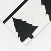 Schwarz-Weiß Weihnachtsbaum Muster & Text Fleecedecke (Ecke)