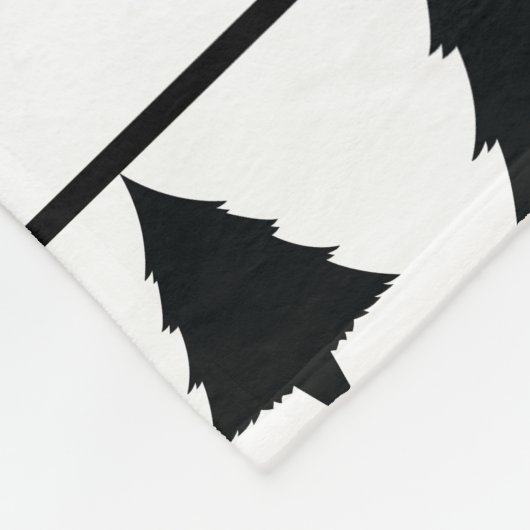 Schwarz-Weiß Weihnachtsbaum Muster & Text Fleecedecke (Ecke)