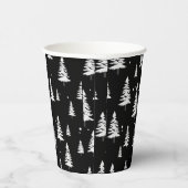 Schwarz-Weiß-Weihnachtsbaum Pappbecher (Rechts)