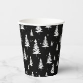 Schwarz-Weiß-Weihnachtsbaum Pappbecher (Vorderseite)
