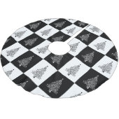 Schwarz-Weiß-Weihnachtsbaum Polyester Weihnachtsbaumdecke (Schrägansicht)