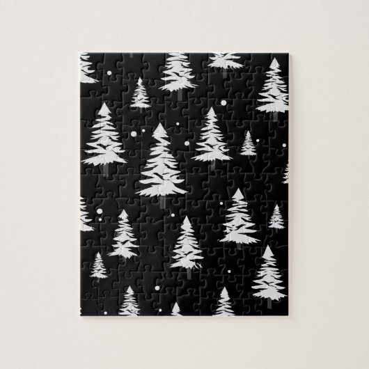 Schwarz-Weiß-Weihnachtsbaum Puzzle (Vertikal)