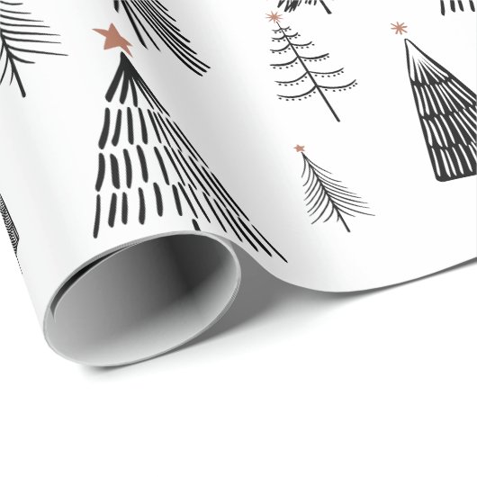 Schwarz-Weiß-Weihnachtsbaum-Umschlagpapier Geschenkpapier (Rolleneckpunkt)