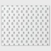 Schwarz-Weiß-Weihnachtsbaum und präsentes Muster Geschenkpapier (Flach)