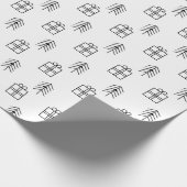 Schwarz-Weiß-Weihnachtsbaum und präsentes Muster Geschenkpapier (Ecke)