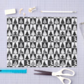 Schwarz-Weiß Weihnachtsbaum Urlaubsmuster Seidenpapier (Handwerk)