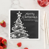 Schwarz-Weiß Weihnachtsbaum Weihnachtsbaum Party Serviette (Beispiel)