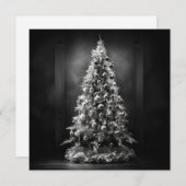 Schwarz-Weiß-Weihnachtsbaum-Weihnachtskarte Feiertagskarte (Vorne/Hinten)