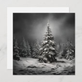 Schwarz-Weiß-Weihnachtsbaum-Weihnachtskarte Feiertagskarte (Vorne/Hinten)