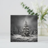 Schwarz-Weiß-Weihnachtsbaum-Weihnachtskarte Feiertagskarte (Stehend Vorderseite)
