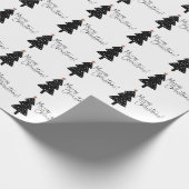 Schwarz-Weiß Weihnachtsbaum Wrapping Pape Geschenkpapier (Ecke)