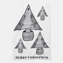 Schwarz-Weiß-Weihnachtsbaum Zeichnend