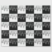 Schwarz-Weiß-Weihnachtsbaumchen Geschenkpapier (Flach)