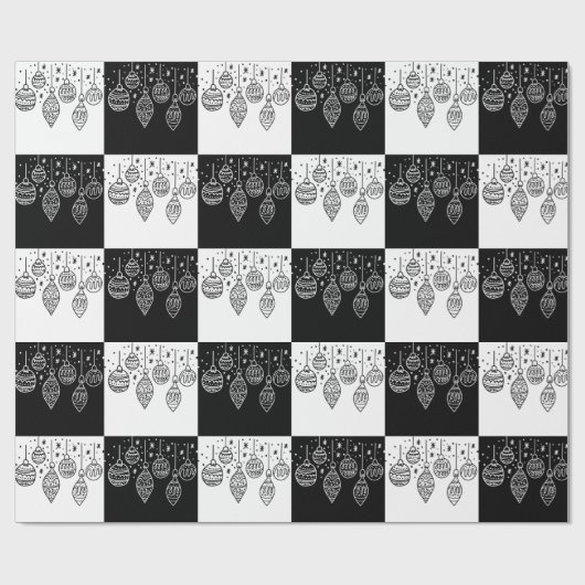 Schwarz-Weiß-Weihnachtsbaumchen Geschenkpapier (Flach)