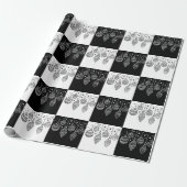Schwarz-Weiß-Weihnachtsbaumchen Geschenkpapier (Ungerollt)