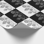 Schwarz-Weiß-Weihnachtsbaumchen Geschenkpapier (Ecke)