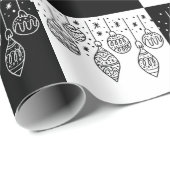 Schwarz-Weiß-Weihnachtsbaumchen Geschenkpapier (Rolleneckpunkt)