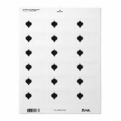 Schwarz-Weiß Weihnachtsbaumdesign. Adressaufkleber (Vorne)