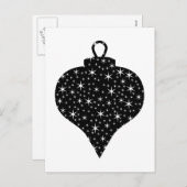 Schwarz-Weiß Weihnachtsbaumdesign. Feiertagspostkarte (Vorne/Hinten)