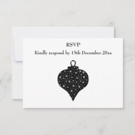 Schwarz-Weiß Weihnachtsbaumdesign. RSVP Karte