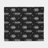 Schwarz-Weiß-Weihnachtsbaummuster Fleecedecke (Vorderseite (Horizontal))