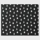 Schwarz-Weiß-Weihnachtsbaummuster Geschenkpapier (Flach)