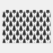 Schwarz-Weiß Weihnachtsbaummuster Geschenkpapier Set (Vorderseite 3)
