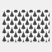 Schwarz-Weiß Weihnachtsbaummuster Geschenkpapier Set (Vorderseite 2)