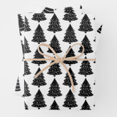 Schwarz-Weiß Weihnachtsbaummuster Geschenkpapier Set (Beispiel)