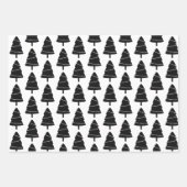 Schwarz-Weiß-Weihnachtsbaummuster Geschenkpapier Set (Vorderseite 3)