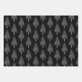 Schwarz-Weiß-Weihnachtsbaummuster Geschenkpapier Set (Vorderseite 2)