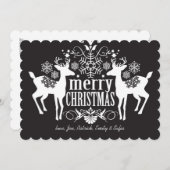 Schwarz-Weiß-Weihnachtsdesign Feiertagskarte (Vorne/Hinten)